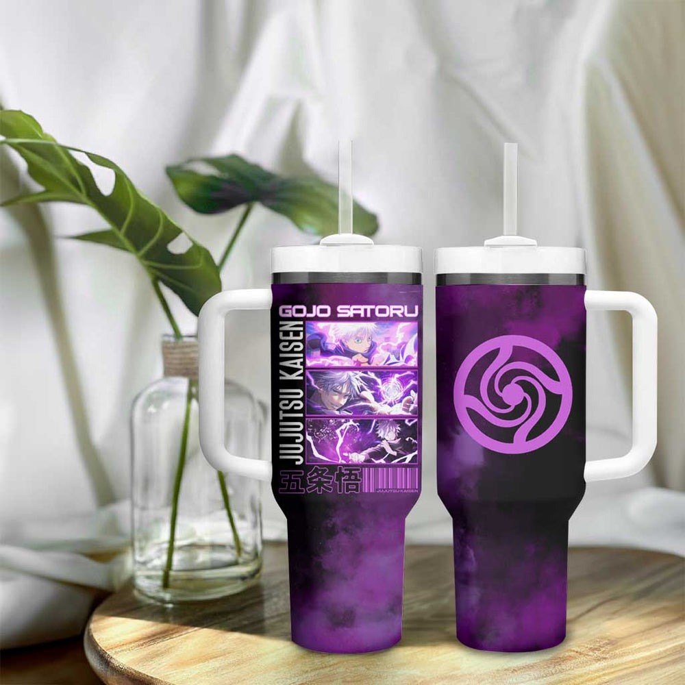 Gojo Satoru Hollow Purple Jujutsu Kaisen Tumbler With Handle Anime Style TS04