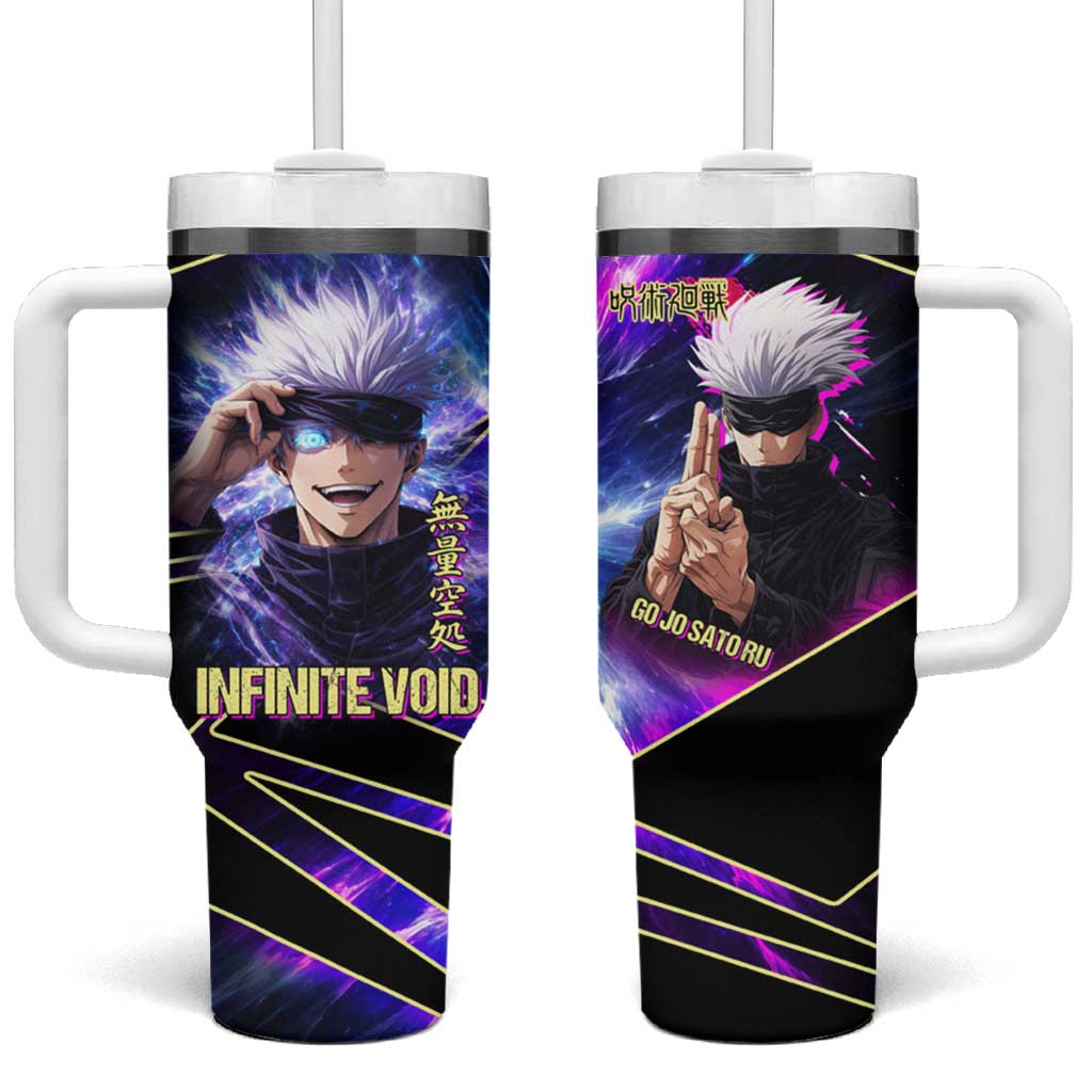 Gojo Satoru Infinite Void Tumbler With Handle Cosmic Anime Power Surge Style TS04