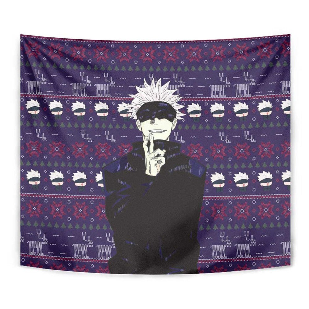 Gojo Satoru Ugly Christmas - Jujutsu Kaisen Tumbler With Handle Anime Mix Christmas Style TS04 Gojo Satoru Ugly Christmas - Jujutsu Kaisen Tumbler With Handle Anime Mix Christmas Style TS04