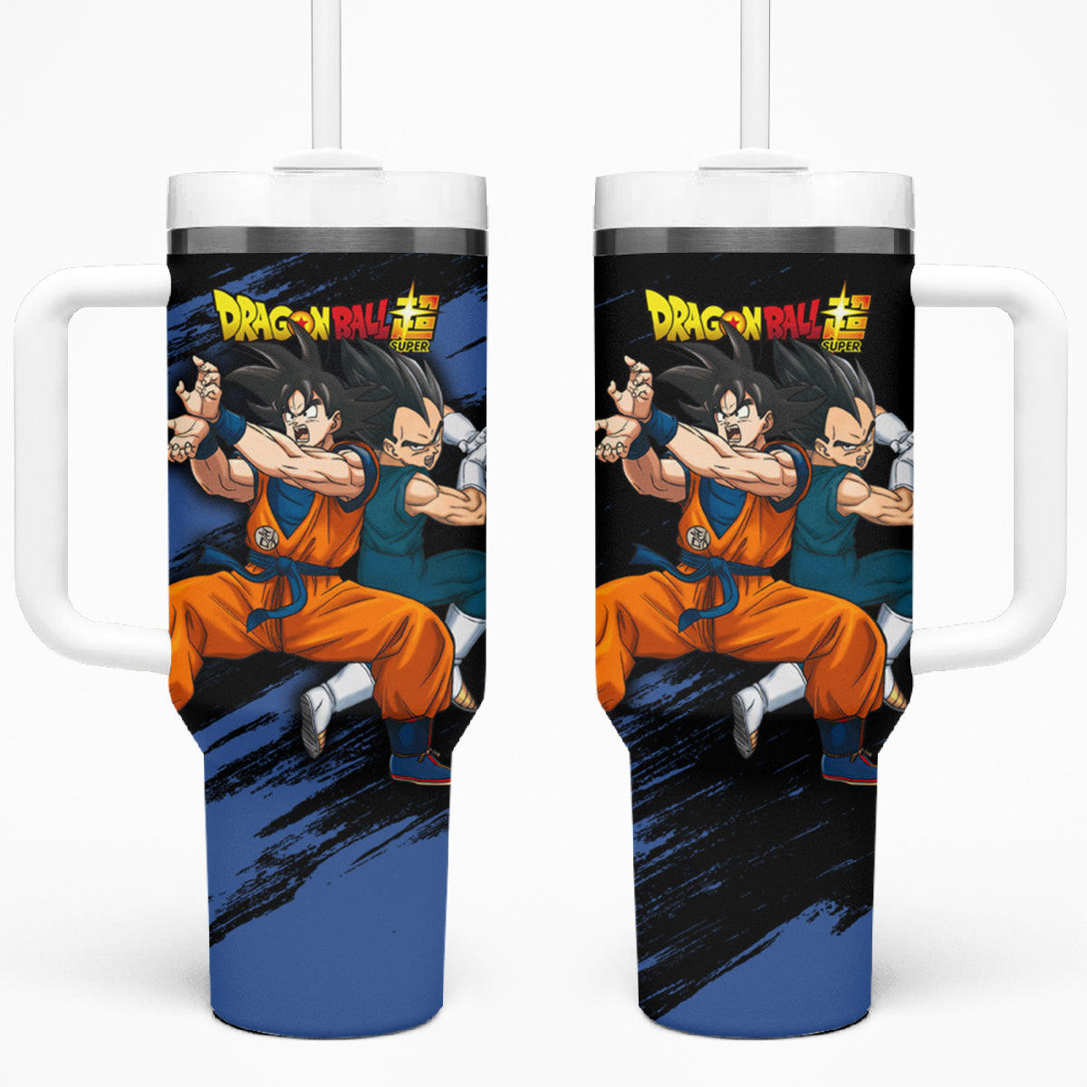 Goku and Vegeta Super Anime Tumbler With Handle Dragon Ball