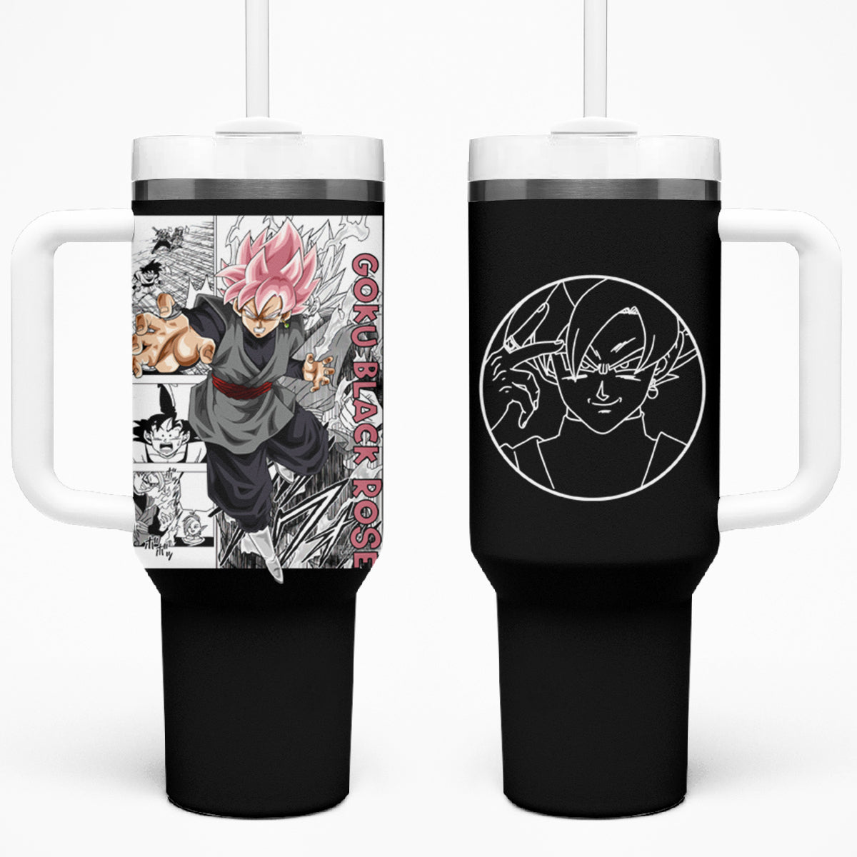 Goku Black Rose - Dragon Ball Anime Tumbler With Handle TS04