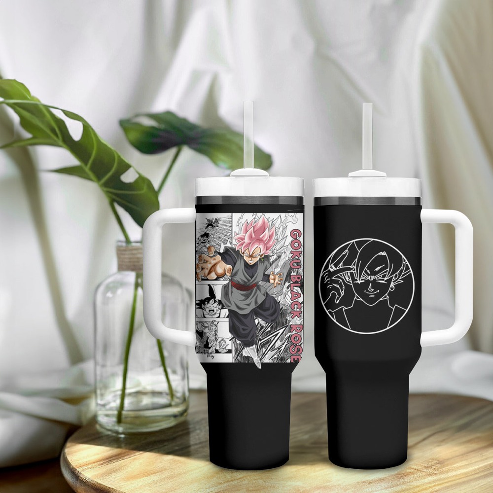 Goku Black Rose - Dragon Ball Anime Tumbler With Handle TS04 Goku Black Rose - Dragon Ball Anime Tumbler With Handle TS04