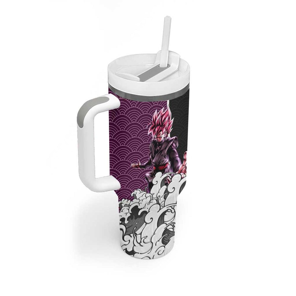 Goku Black Rose Japanese Kanagawa - Dragon Ball Tumbler With Handle Anime Japan Style TS04 Goku Black Rose Japanese Kanagawa - Dragon Ball Tumbler With Handle Anime Japan Style TS04