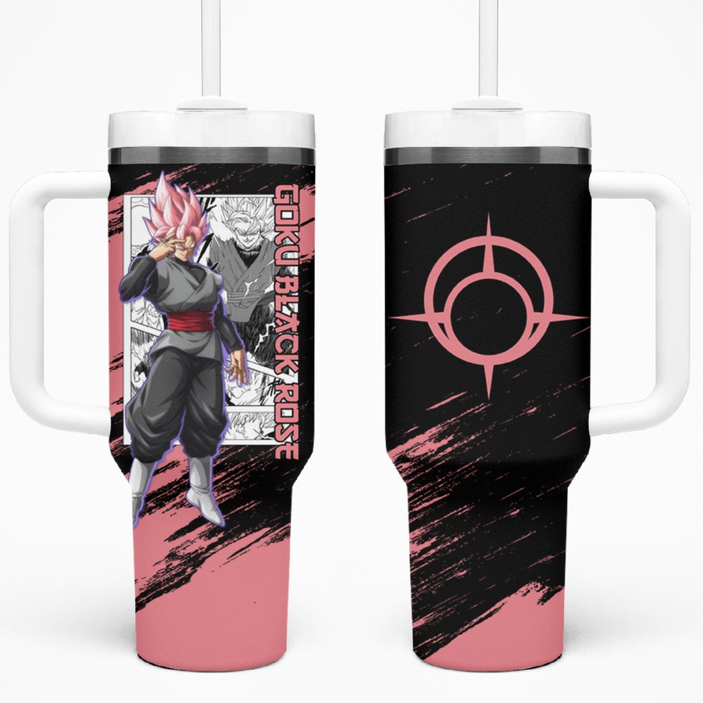 Goku Black Rose Tumbler With Handle Dragon Ball Anime Mix Ma Goku Black Rose Tumbler With Handle Dragon Ball Anime Mix Ma