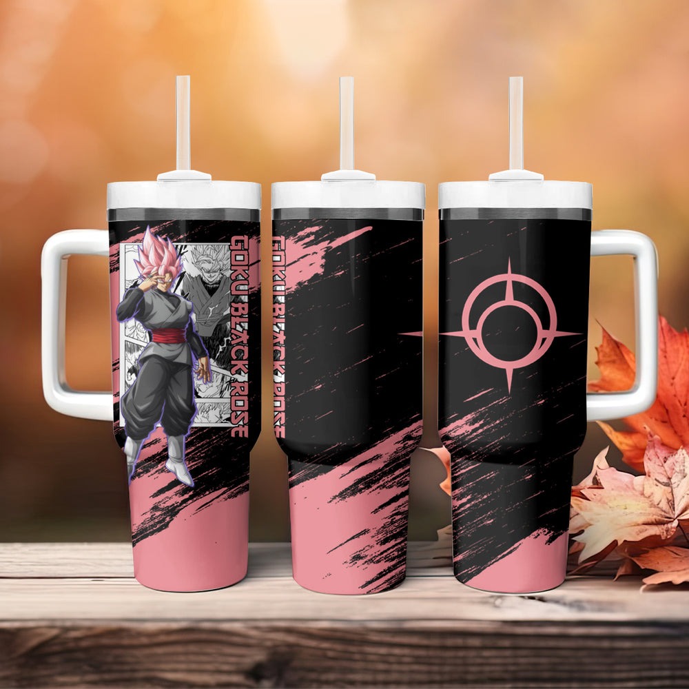 Goku Black Rose Tumbler With Handle Dragon Ball Anime Mix Ma Goku Black Rose Tumbler With Handle Dragon Ball Anime Mix Ma