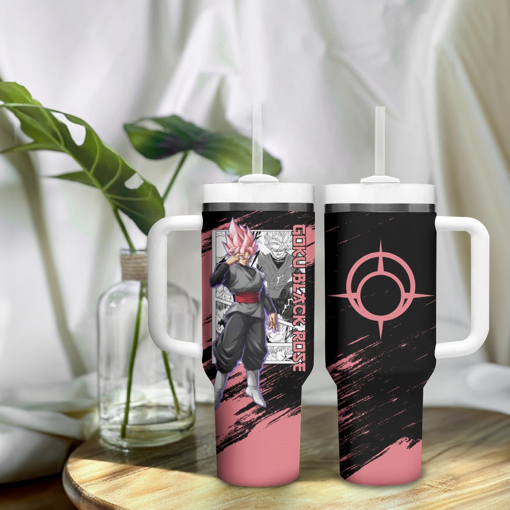 Goku Black Rose Tumbler With Handle Dragon Ball Anime Mix Ma Goku Black Rose Tumbler With Handle Dragon Ball Anime Mix Ma