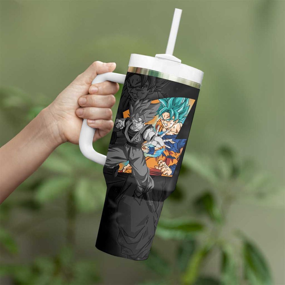 Goku Blue - Dragon Ball Tumbler With Handle Anime Style TS04 Goku Blue - Dragon Ball Tumbler With Handle Anime Style TS04
