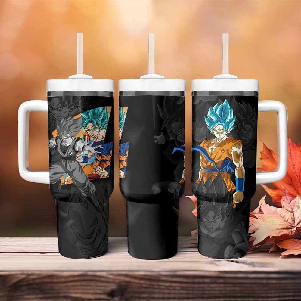 Goku Blue - Dragon Ball Tumbler With Handle Anime Style TS04 Goku Blue - Dragon Ball Tumbler With Handle Anime Style TS04