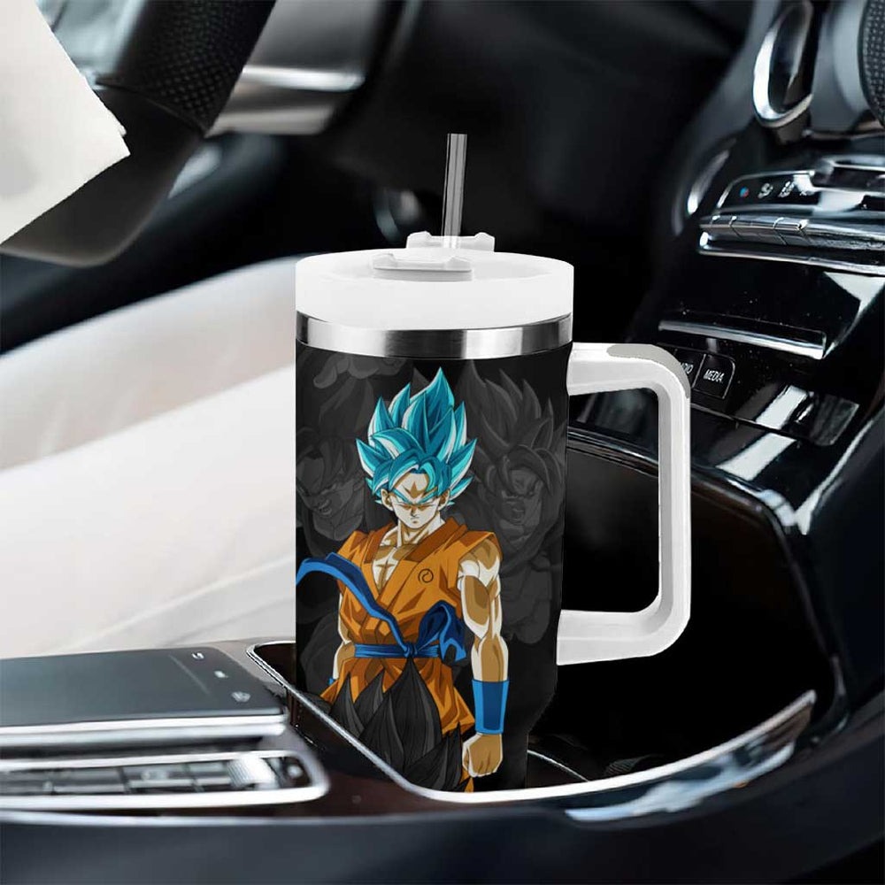 Goku Blue - Dragon Ball Tumbler With Handle Anime Style TS04 Goku Blue - Dragon Ball Tumbler With Handle Anime Style TS04