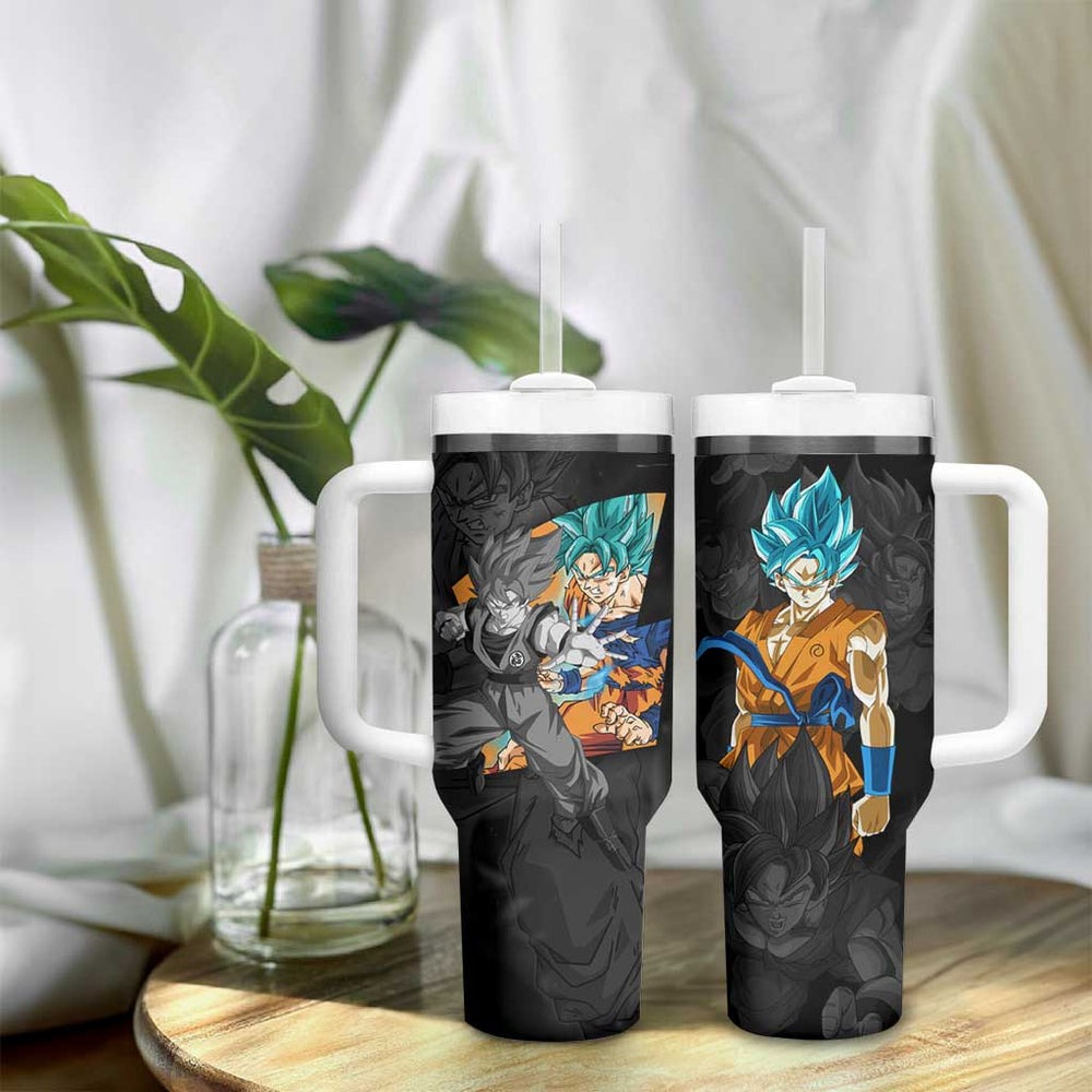 Goku Blue - Dragon Ball Tumbler With Handle Anime Style TS04 Goku Blue - Dragon Ball Tumbler With Handle Anime Style TS04
