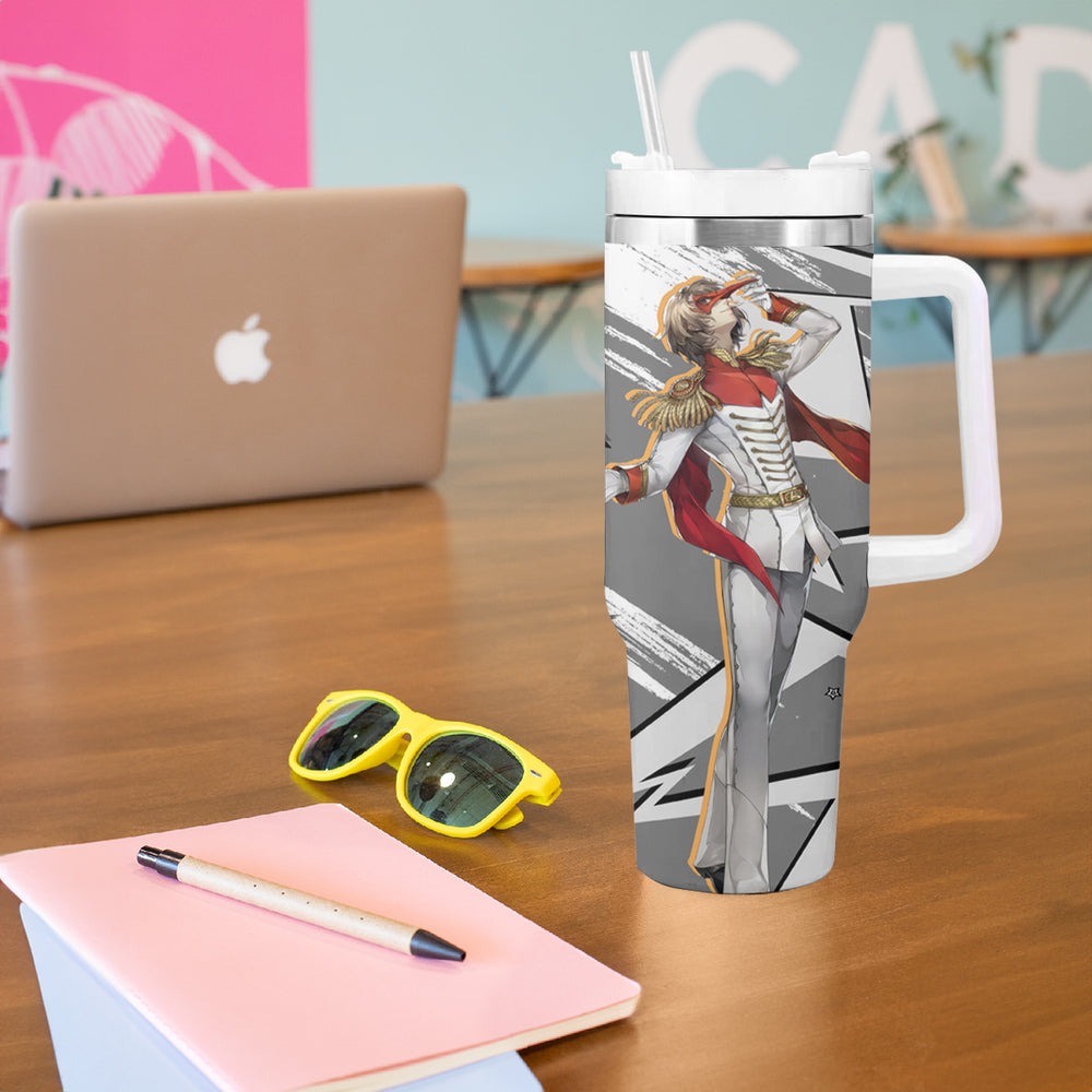 Goro Akechi Persona Tumbler With Handle Anime Mix Polygon Cyber Style TS04
