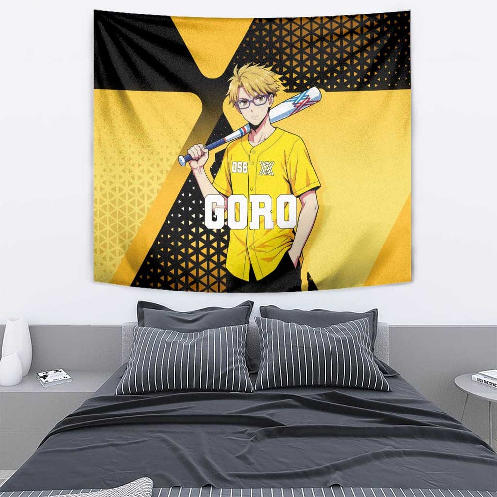 Goro Tapestry Yellow Black Baseball Anime Crossover TS04