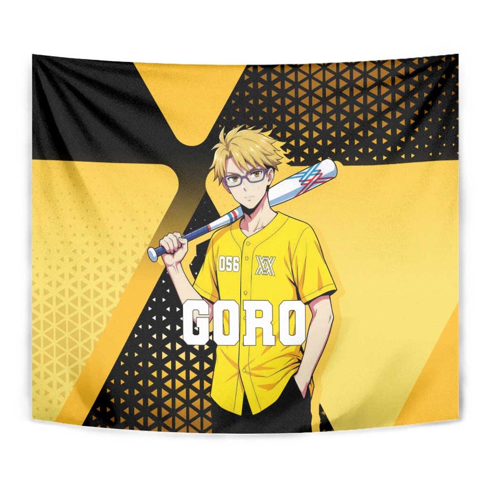 Goro Tapestry Yellow Black Baseball Anime Crossover TS04
