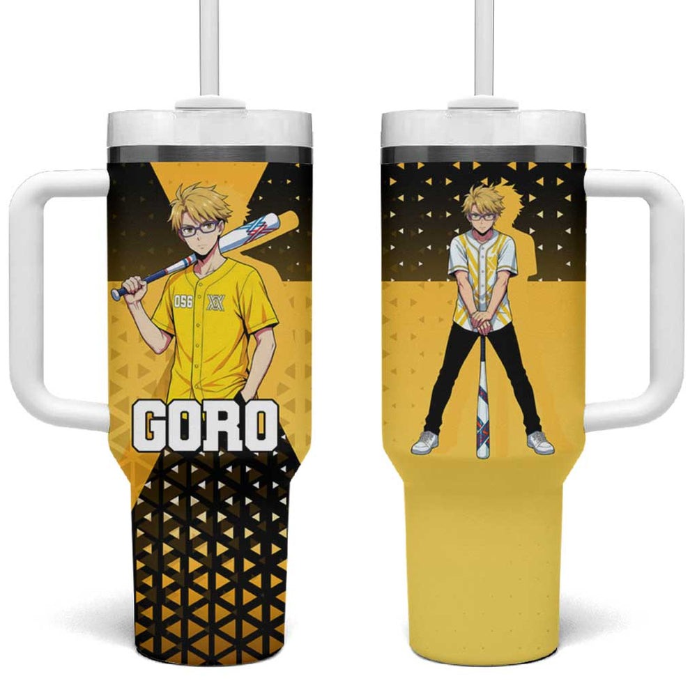 Goro Tumbler With Handle Yellow Black Baseball Anime Crossover TS04 Goro Tumbler With Handle Yellow Black Baseball Anime Crossover TS04