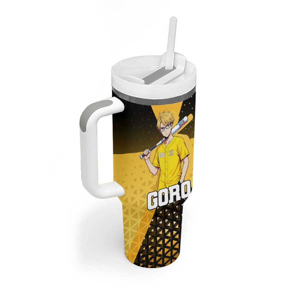 Goro Tumbler With Handle Yellow Black Baseball Anime Crossover TS04 Goro Tumbler With Handle Yellow Black Baseball Anime Crossover TS04
