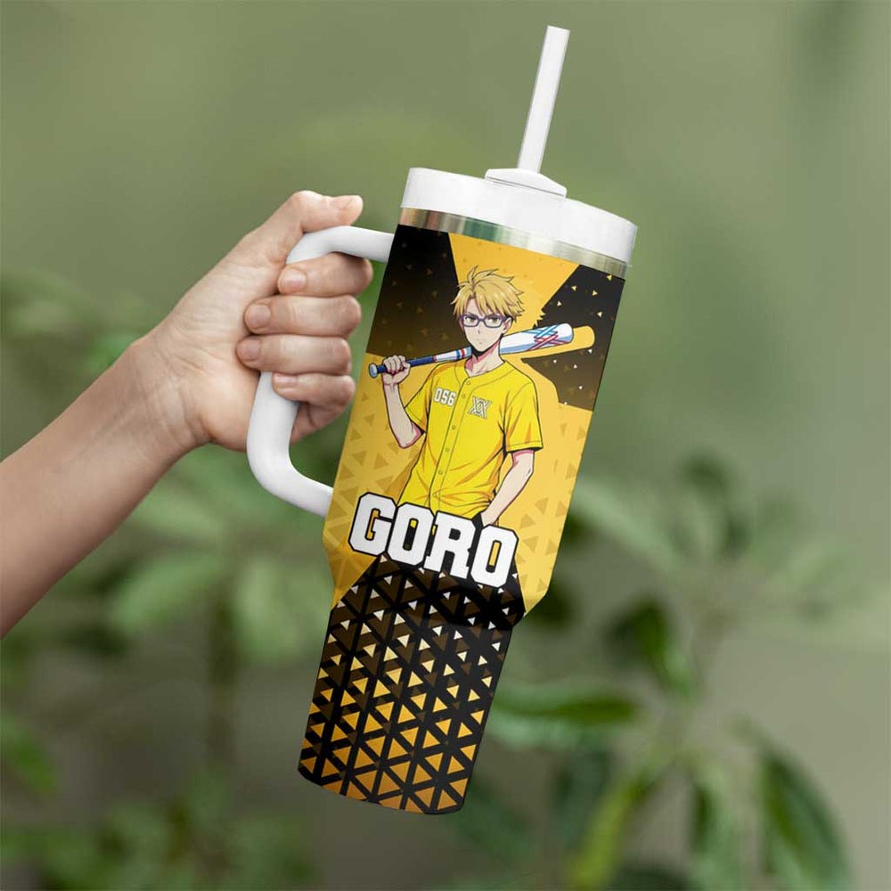 Goro Tumbler With Handle Yellow Black Baseball Anime Crossover TS04 Goro Tumbler With Handle Yellow Black Baseball Anime Crossover TS04