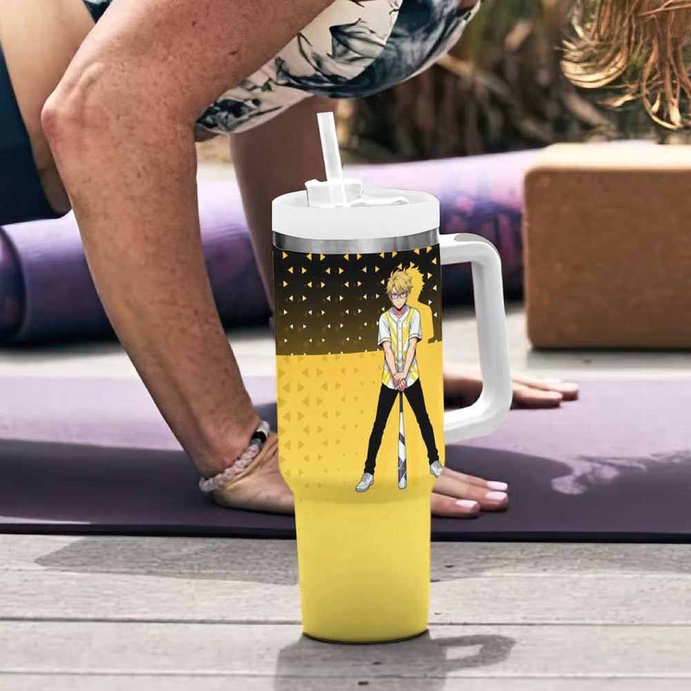 Goro Tumbler With Handle Yellow Black Baseball Anime Crossover TS04 Goro Tumbler With Handle Yellow Black Baseball Anime Crossover TS04