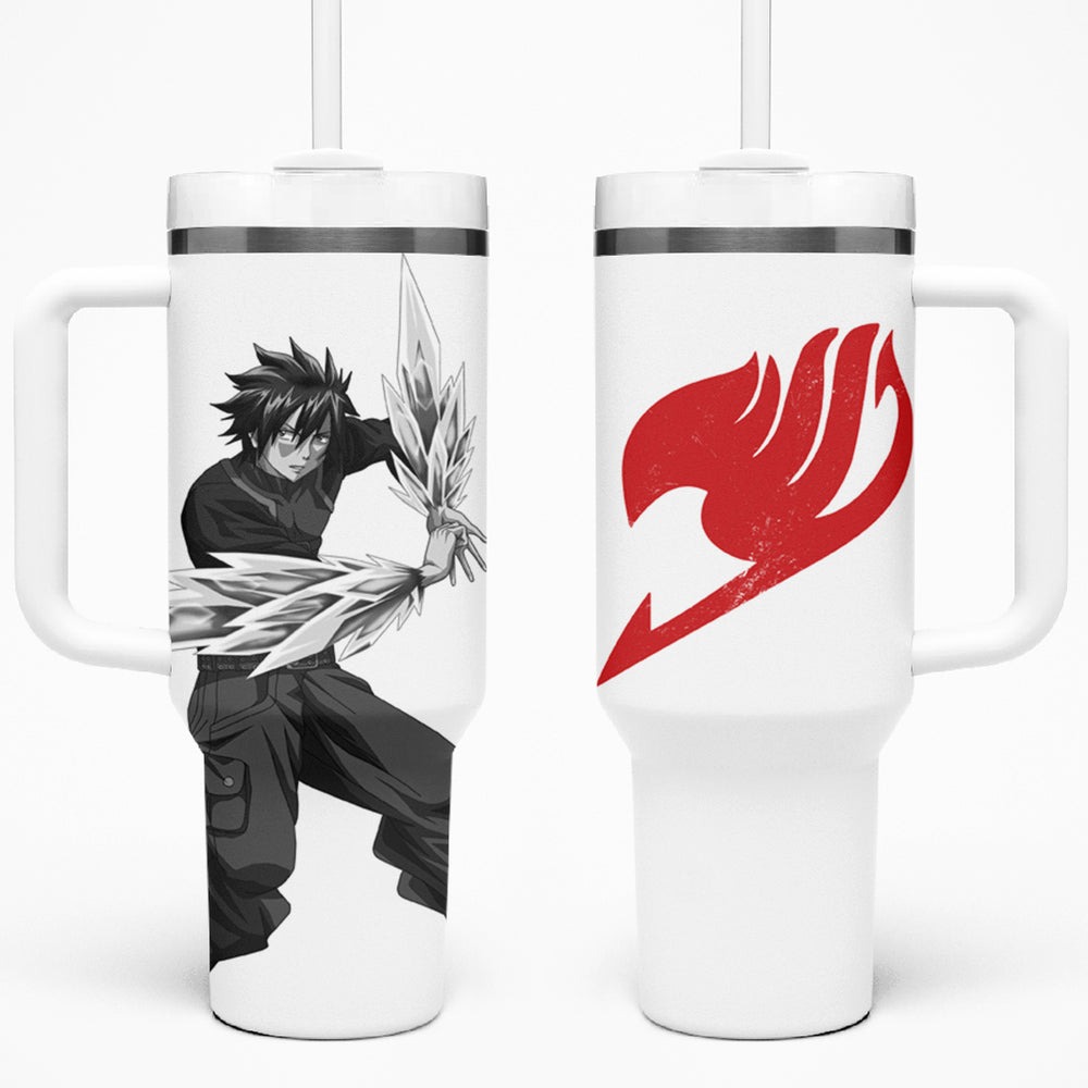 Gray Fullbuster - Silhouette Anime Tumbler With Handle TS04 Gray Fullbuster - Silhouette Anime Tumbler With Handle TS04