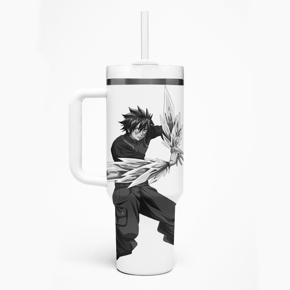 Gray Fullbuster - Silhouette Anime Tumbler With Handle TS04 Gray Fullbuster - Silhouette Anime Tumbler With Handle TS04