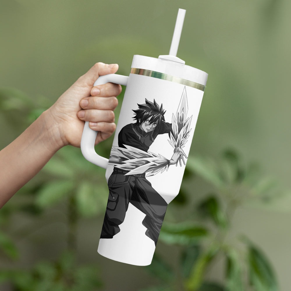 Gray Fullbuster - Silhouette Anime Tumbler With Handle TS04 Gray Fullbuster - Silhouette Anime Tumbler With Handle TS04