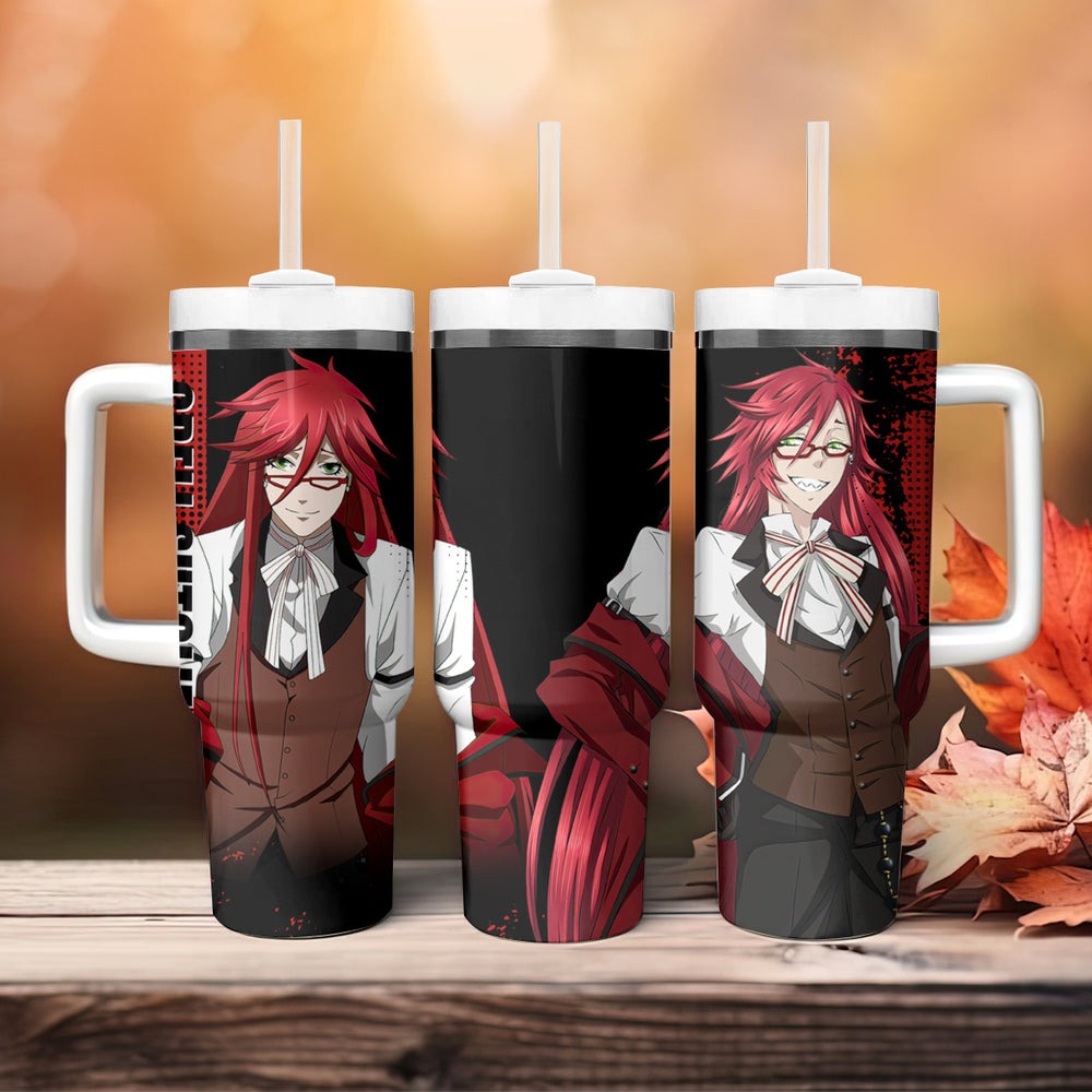 Grell Sutcliff Tumbler With Handle Black Butler TS04 Grell Sutcliff Tumbler With Handle Black Butler TS04