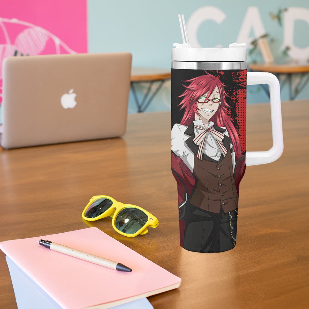 Grell Sutcliff Tumbler With Handle Black Butler TS04 Grell Sutcliff Tumbler With Handle Black Butler TS04