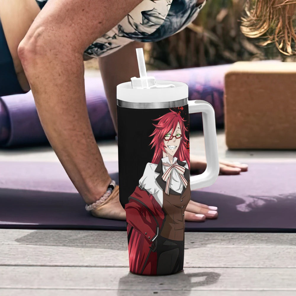 Grell Sutcliff Tumbler With Handle Black Butler TS04 Grell Sutcliff Tumbler With Handle Black Butler TS04