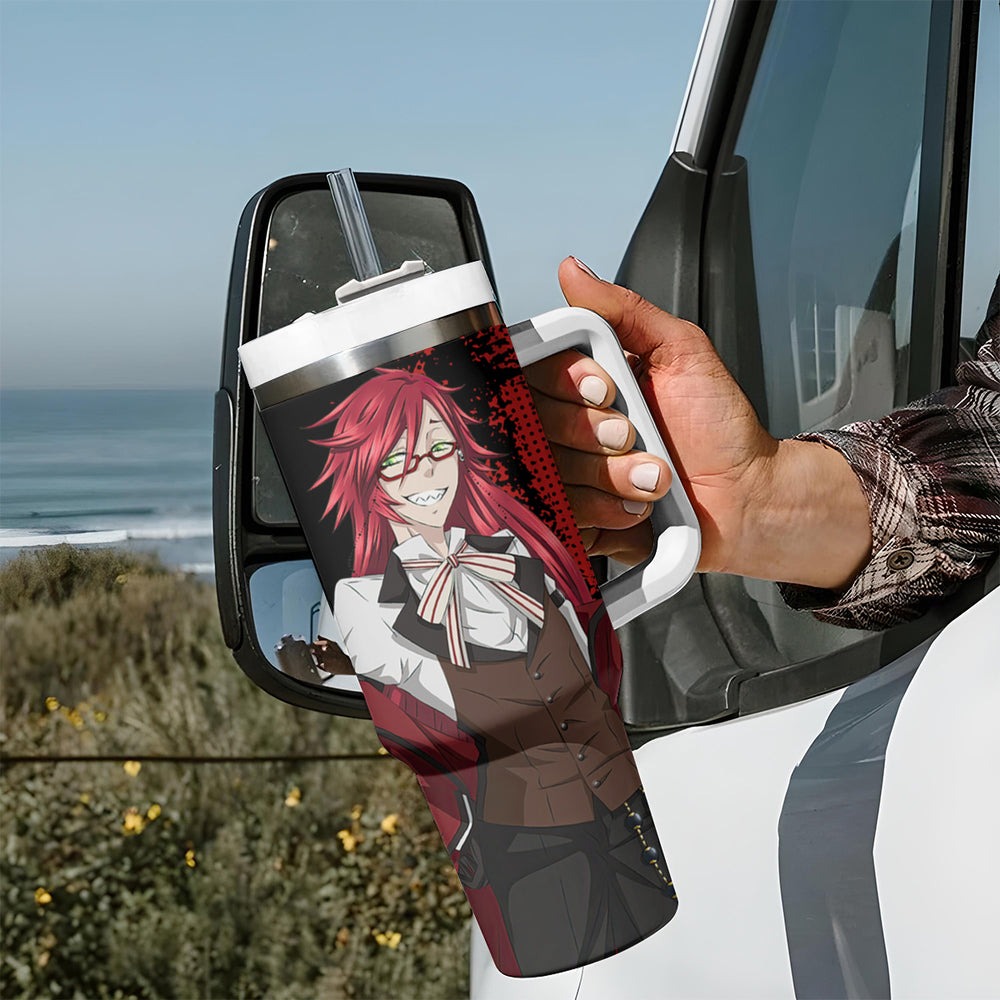 Grell Sutcliff Tumbler With Handle Black Butler TS04 Grell Sutcliff Tumbler With Handle Black Butler TS04