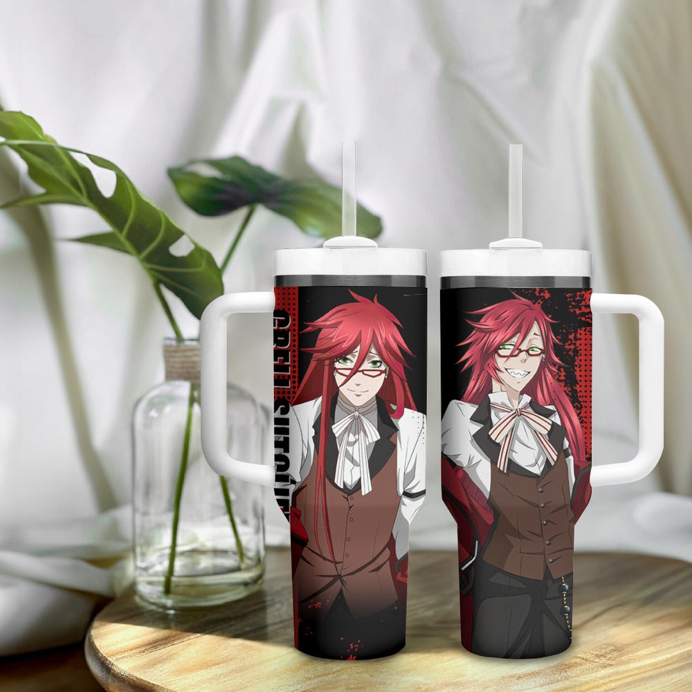 Grell Sutcliff Tumbler With Handle Black Butler TS04 Grell Sutcliff Tumbler With Handle Black Butler TS04