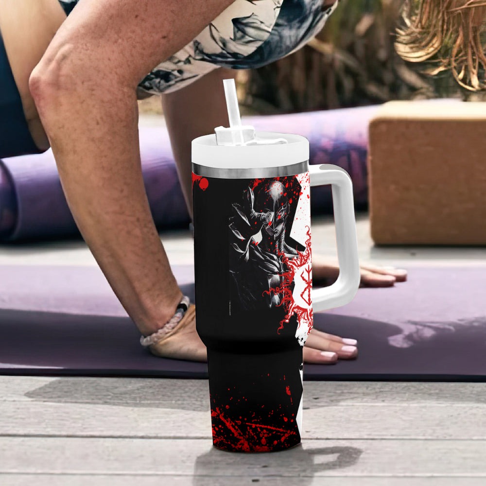 Griffith - Grunge Black And White Tumbler With Handle TS04 Griffith - Grunge Black And White Tumbler With Handle TS04
