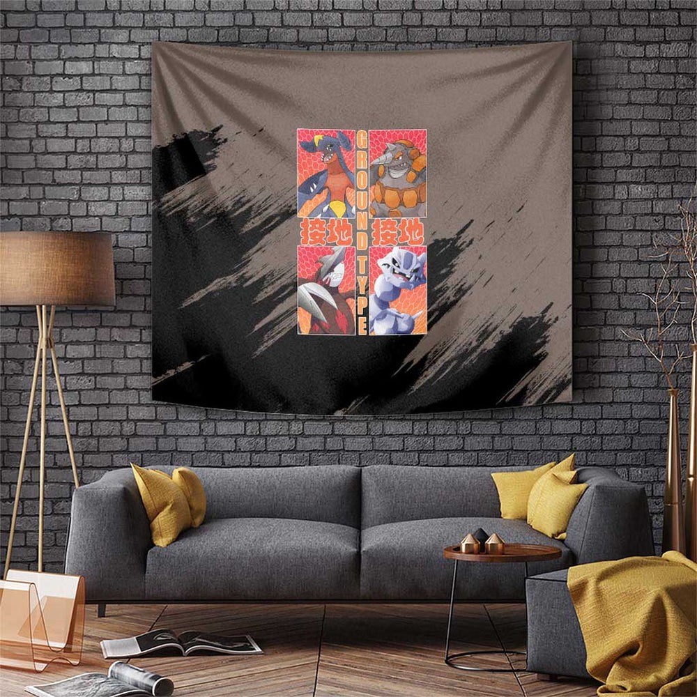 Ground Type Poke Tapestry Japan Anime Style TS04 Ground Type Poke Tapestry Japan Anime Style TS04