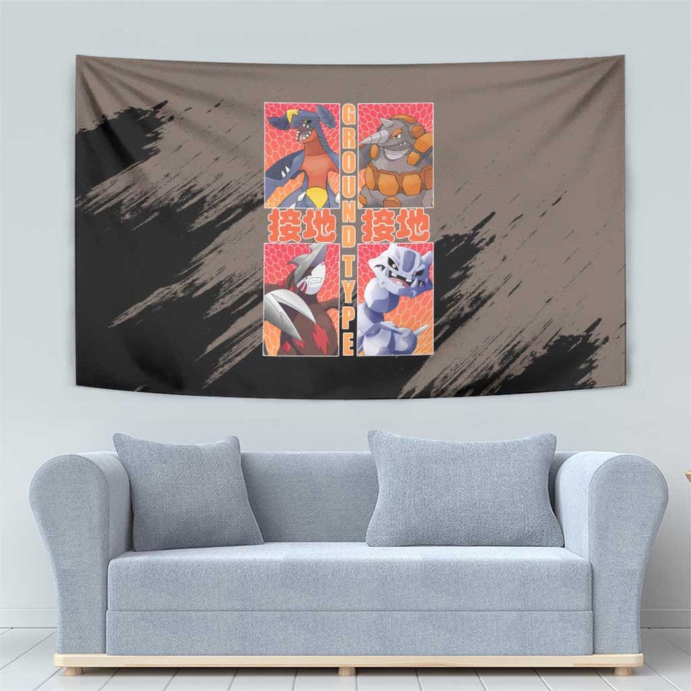 Ground Type Poke Tapestry Japan Anime Style TS04 Ground Type Poke Tapestry Japan Anime Style TS04