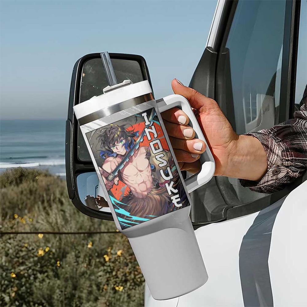 Hahibira Inosuke - Demon Slayer Tumbler With Handle Anime Style TS04 Hahibira Inosuke - Demon Slayer Tumbler With Handle Anime Style TS04