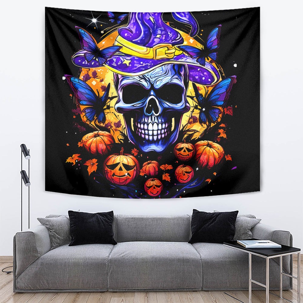 Halloween Skull Tapestry Please Excuse My Resting Witch Face DT01 Halloween Skull Tapestry Please Excuse My Resting Witch Face DT01
