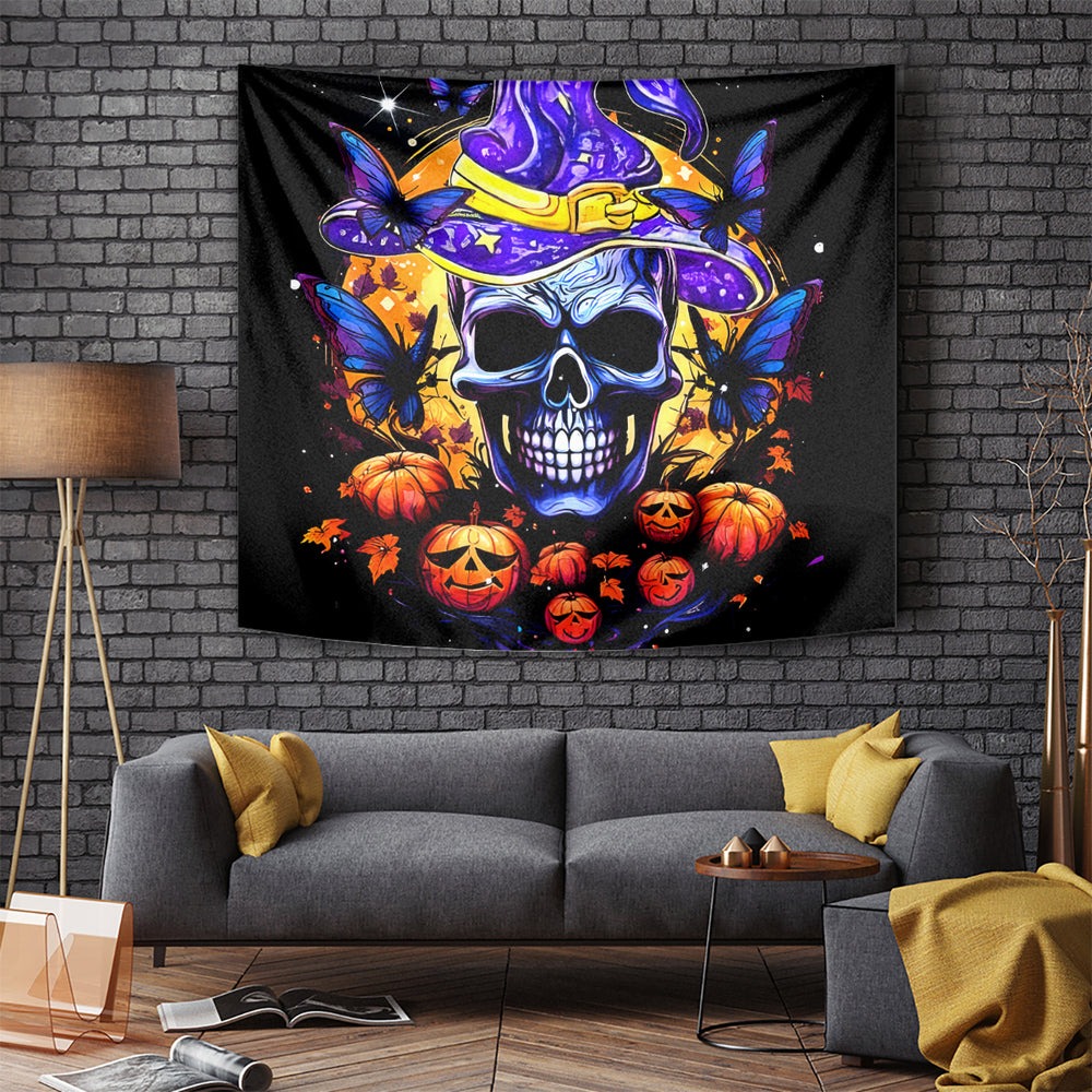 Halloween Skull Tapestry Please Excuse My Resting Witch Face DT01 Halloween Skull Tapestry Please Excuse My Resting Witch Face DT01