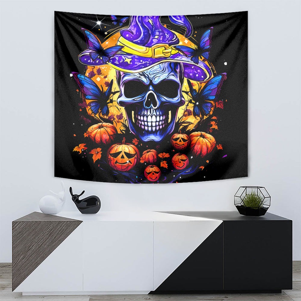 Halloween Skull Tapestry Please Excuse My Resting Witch Face DT01 Halloween Skull Tapestry Please Excuse My Resting Witch Face DT01