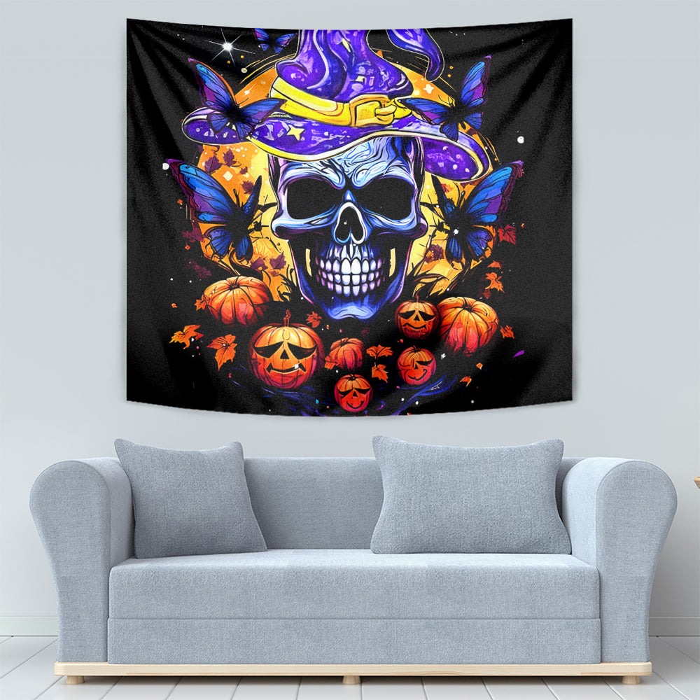 Halloween Skull Tapestry Please Excuse My Resting Witch Face DT01 Halloween Skull Tapestry Please Excuse My Resting Witch Face DT01