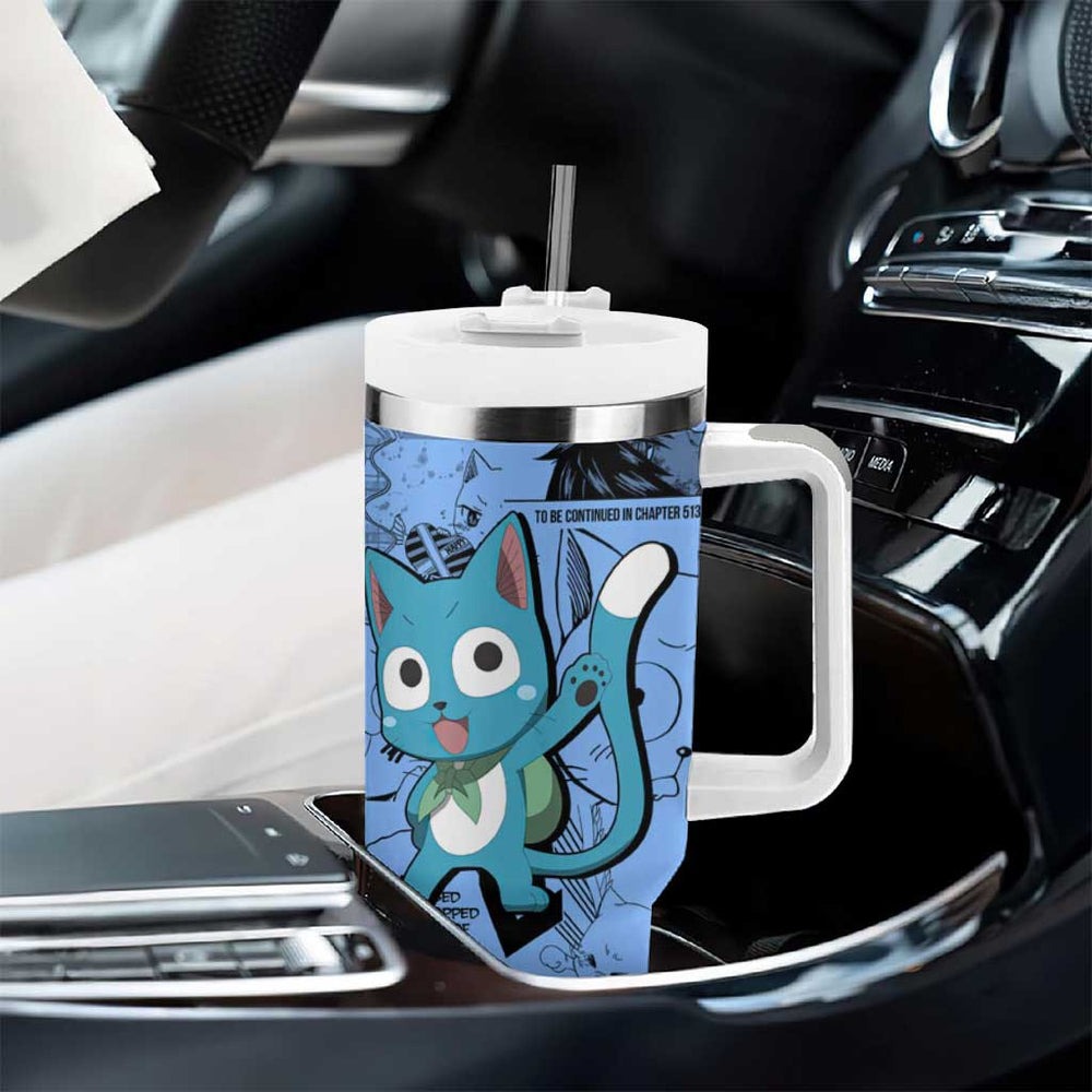 Happy - Fairy Tail Tumbler With Handle Anime Mix Manga Style TS04 Happy - Fairy Tail Tumbler With Handle Anime Mix Manga Style TS04