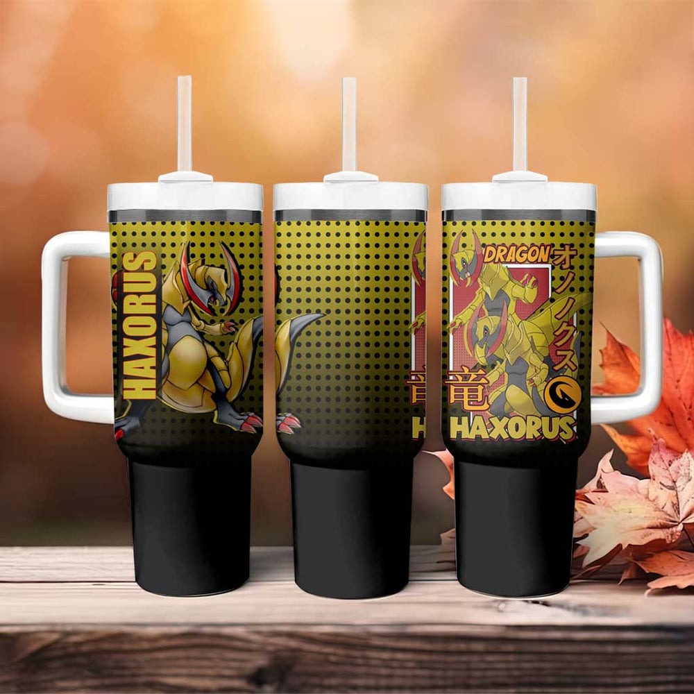 Haxorus from Poké Tumbler With Handle with Dragon Type Ability and Battle-Ready Pose Design TS04