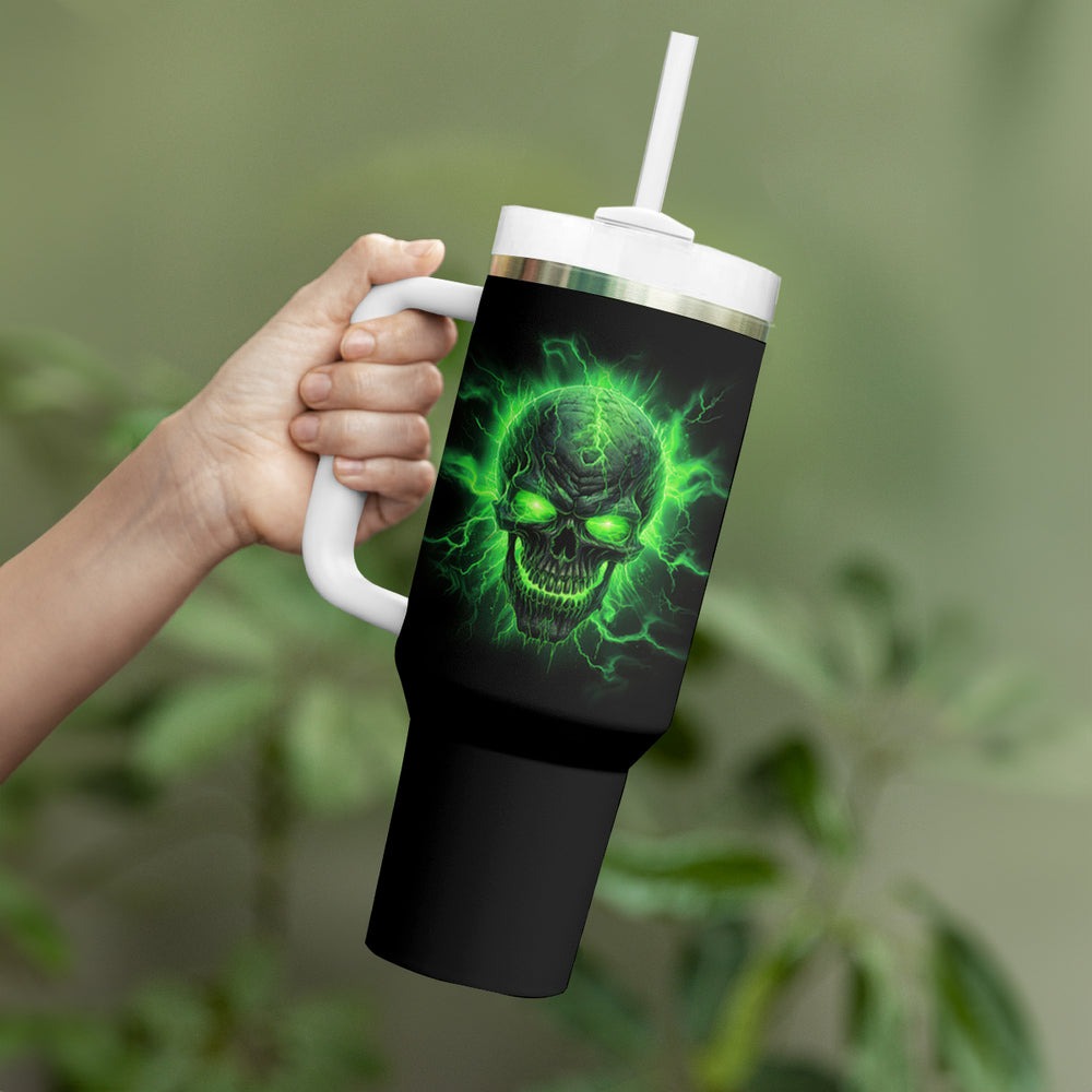 Heaven Don't Want Me Mad Skull Tumbler With Handle TS04 Heaven Don't Want Me Mad Skull Tumbler With Handle TS04