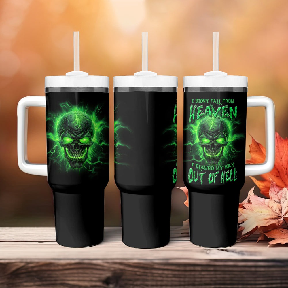 Heaven Don't Want Me Mad Skull Tumbler With Handle TS04 Heaven Don't Want Me Mad Skull Tumbler With Handle TS04