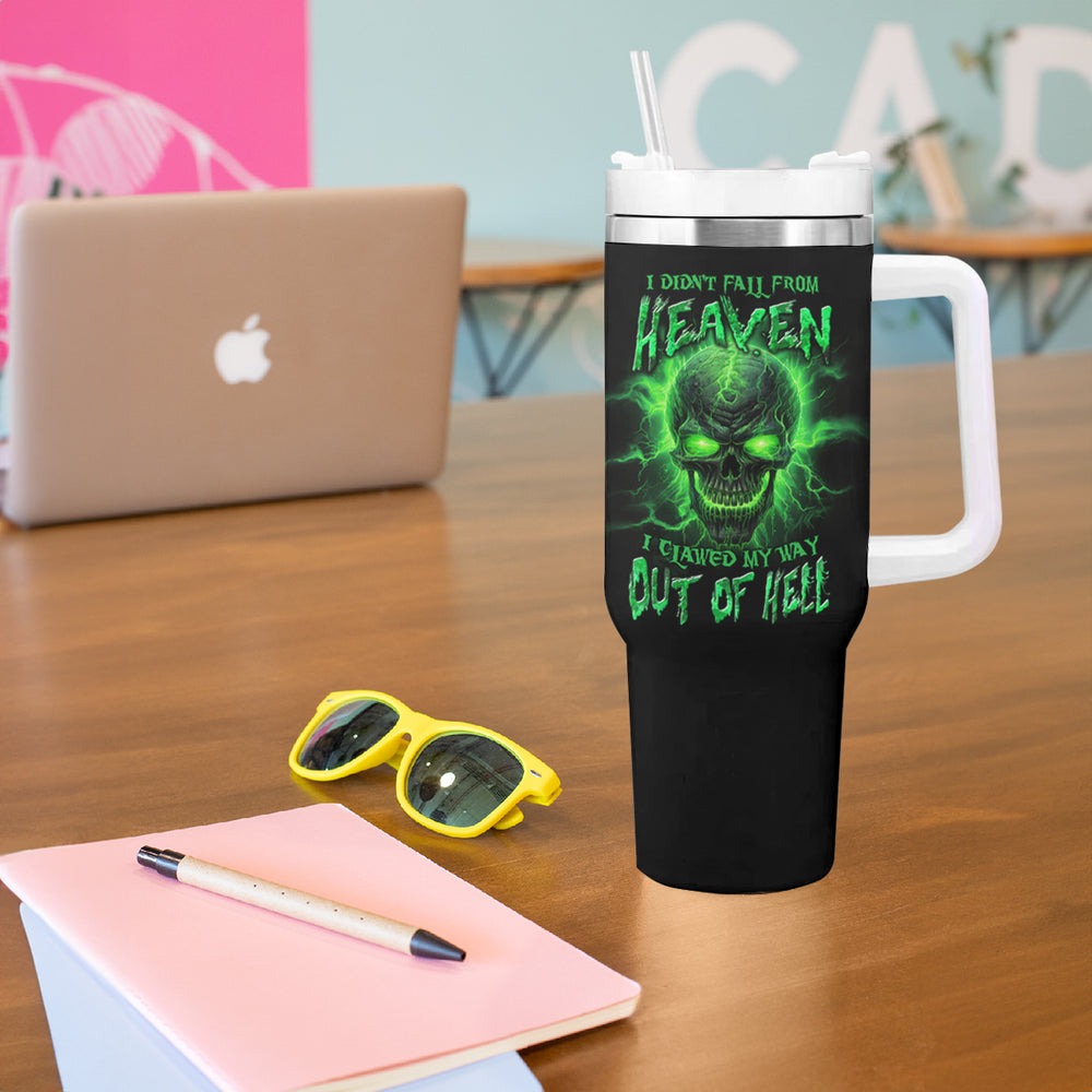 Heaven Don't Want Me Mad Skull Tumbler With Handle TS04 Heaven Don't Want Me Mad Skull Tumbler With Handle TS04