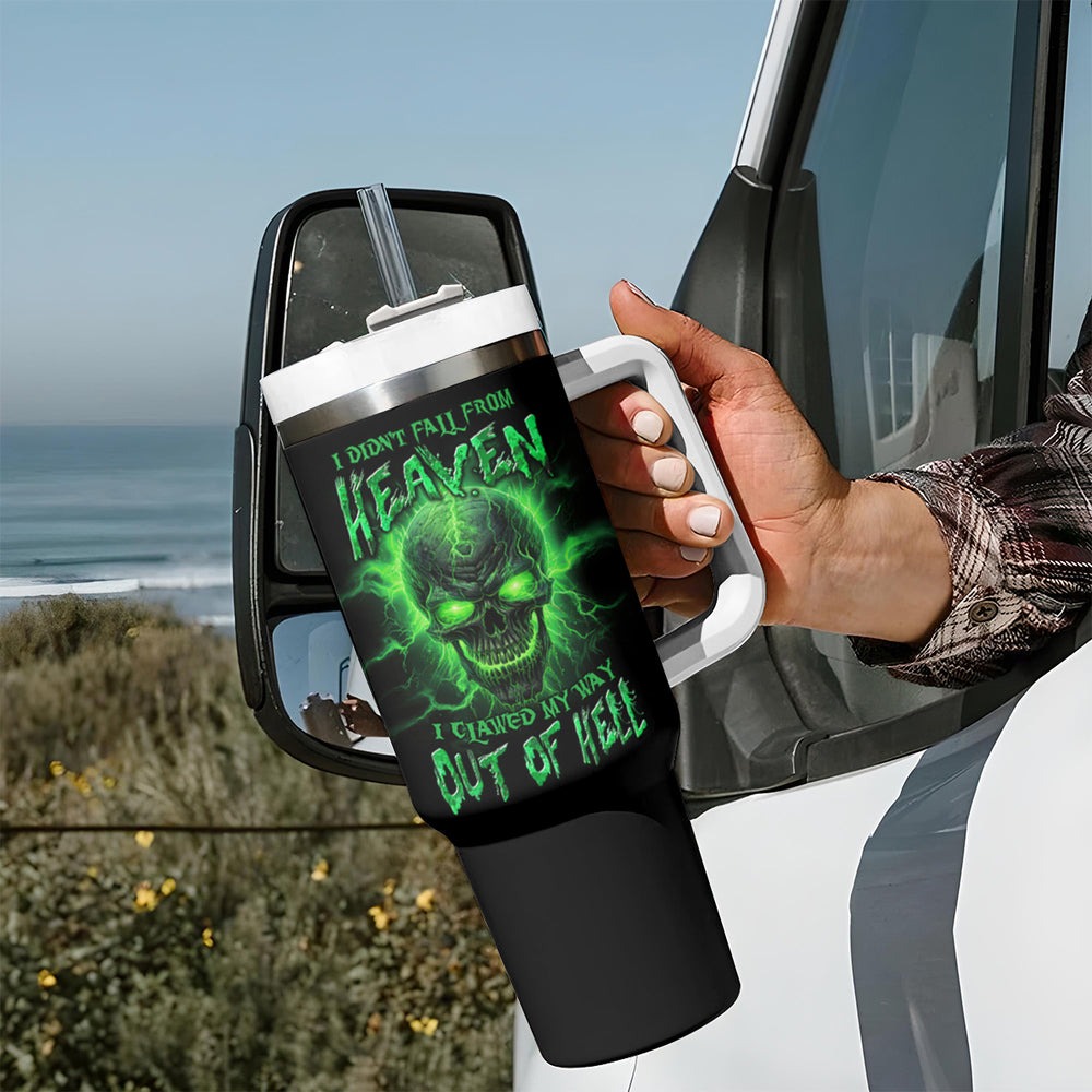 Heaven Don't Want Me Mad Skull Tumbler With Handle TS04 Heaven Don't Want Me Mad Skull Tumbler With Handle TS04