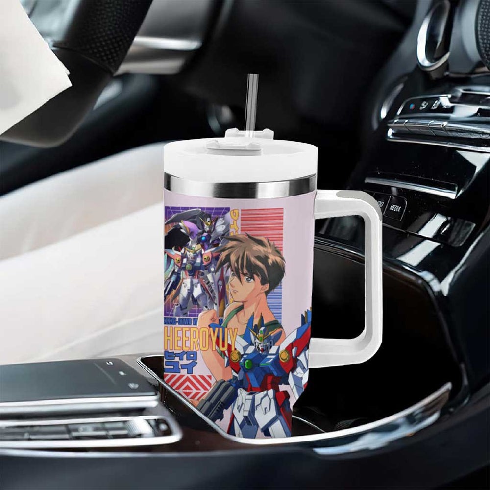 Heero Yuya x Wing Zero Gundam Wing Endless Waltz Tumbler With Handle Anime Style TS04