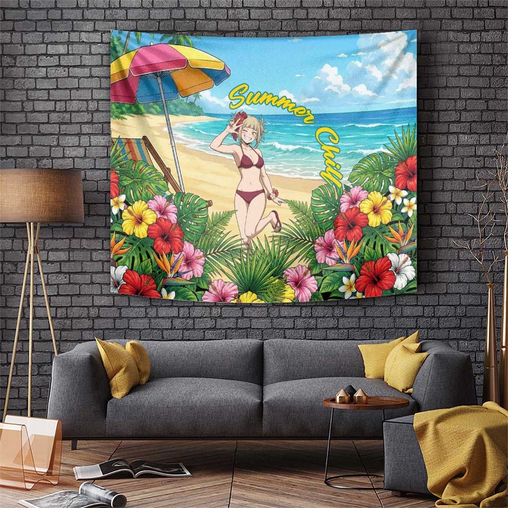 Himiko Toga Summer Chill Tumbler With Handle Tropical Anime Paradise Art TS04 Himiko Toga Summer Chill Tumbler With Handle Tropical Anime Paradise Art TS04