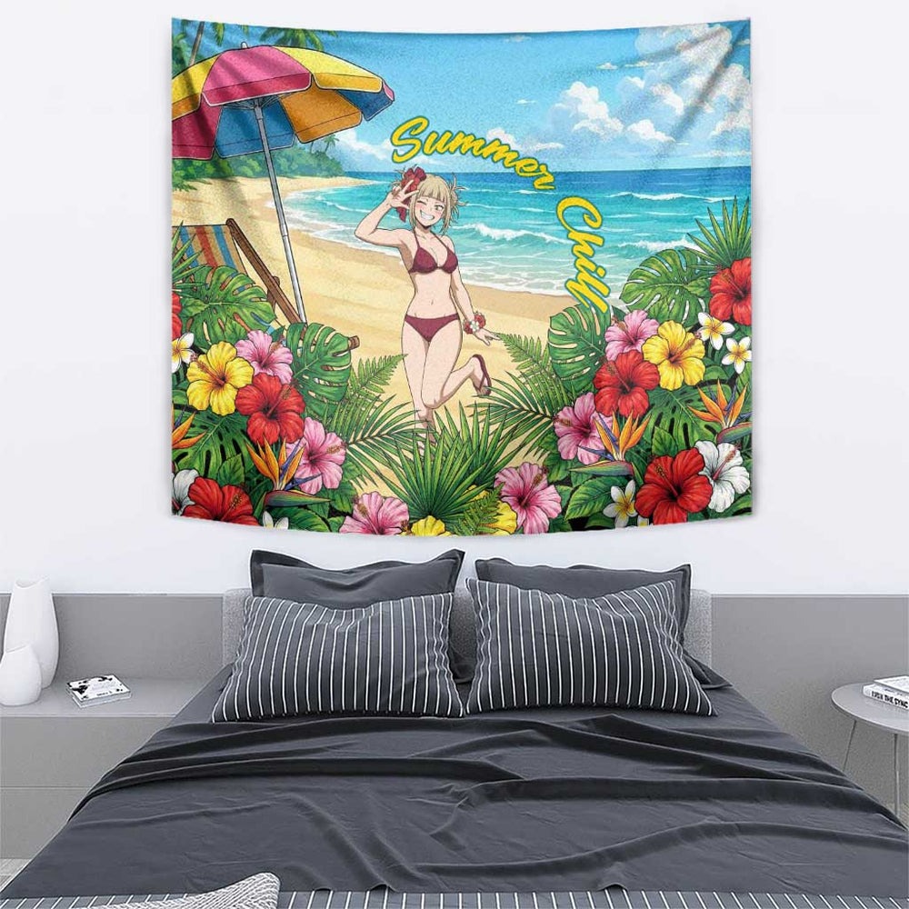 Himiko Toga Summer Chill Tumbler With Handle Tropical Anime Paradise Art TS04 Himiko Toga Summer Chill Tumbler With Handle Tropical Anime Paradise Art TS04