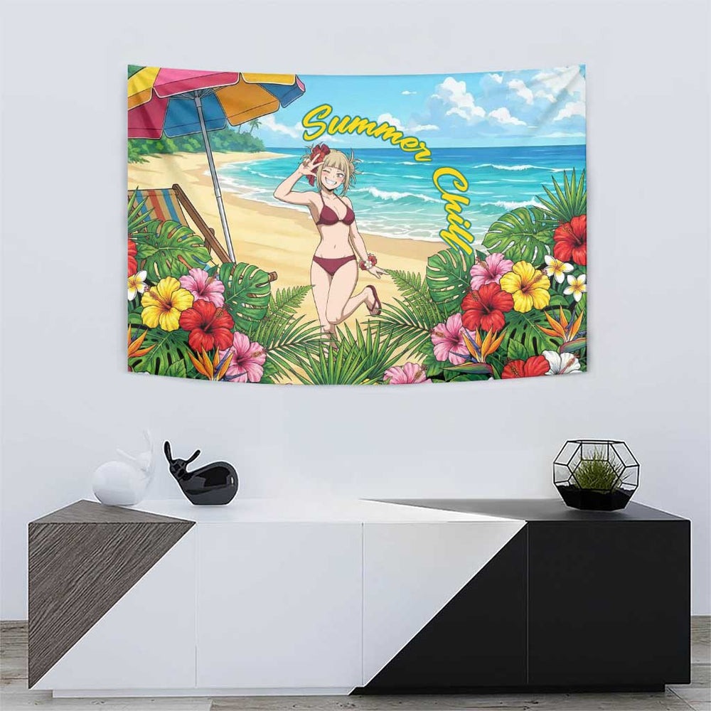 Himiko Toga Summer Chill Tumbler With Handle Tropical Anime Paradise Art TS04 Himiko Toga Summer Chill Tumbler With Handle Tropical Anime Paradise Art TS04