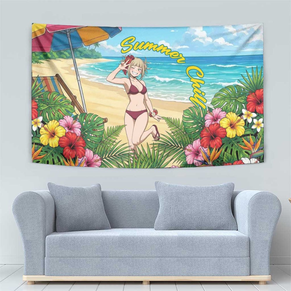 Himiko Toga Summer Chill Tumbler With Handle Tropical Anime Paradise Art TS04 Himiko Toga Summer Chill Tumbler With Handle Tropical Anime Paradise Art TS04