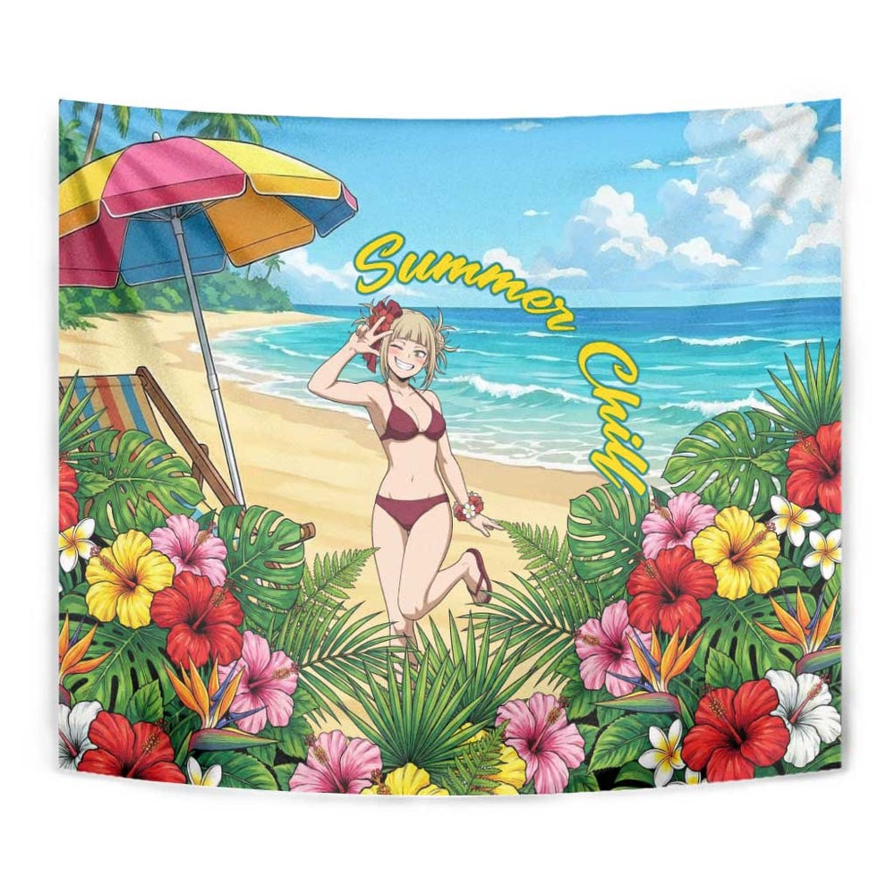Himiko Toga Summer Chill Tumbler With Handle Tropical Anime Paradise Art TS04 Himiko Toga Summer Chill Tumbler With Handle Tropical Anime Paradise Art TS04
