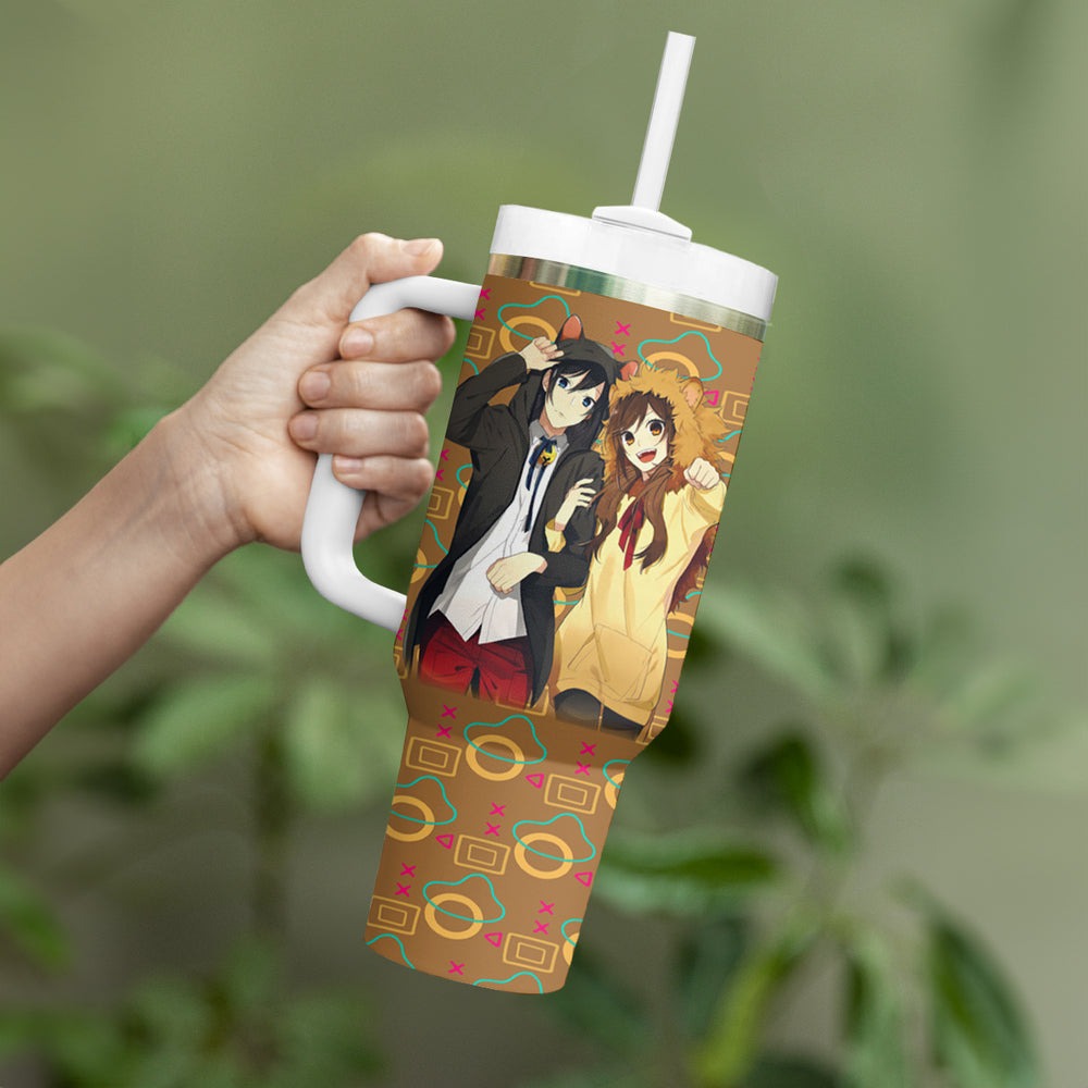 Horimiya Miyamura and Hori Tumbler With Handle Horimiya TS04 Horimiya Miyamura and Hori Tumbler With Handle Horimiya TS04